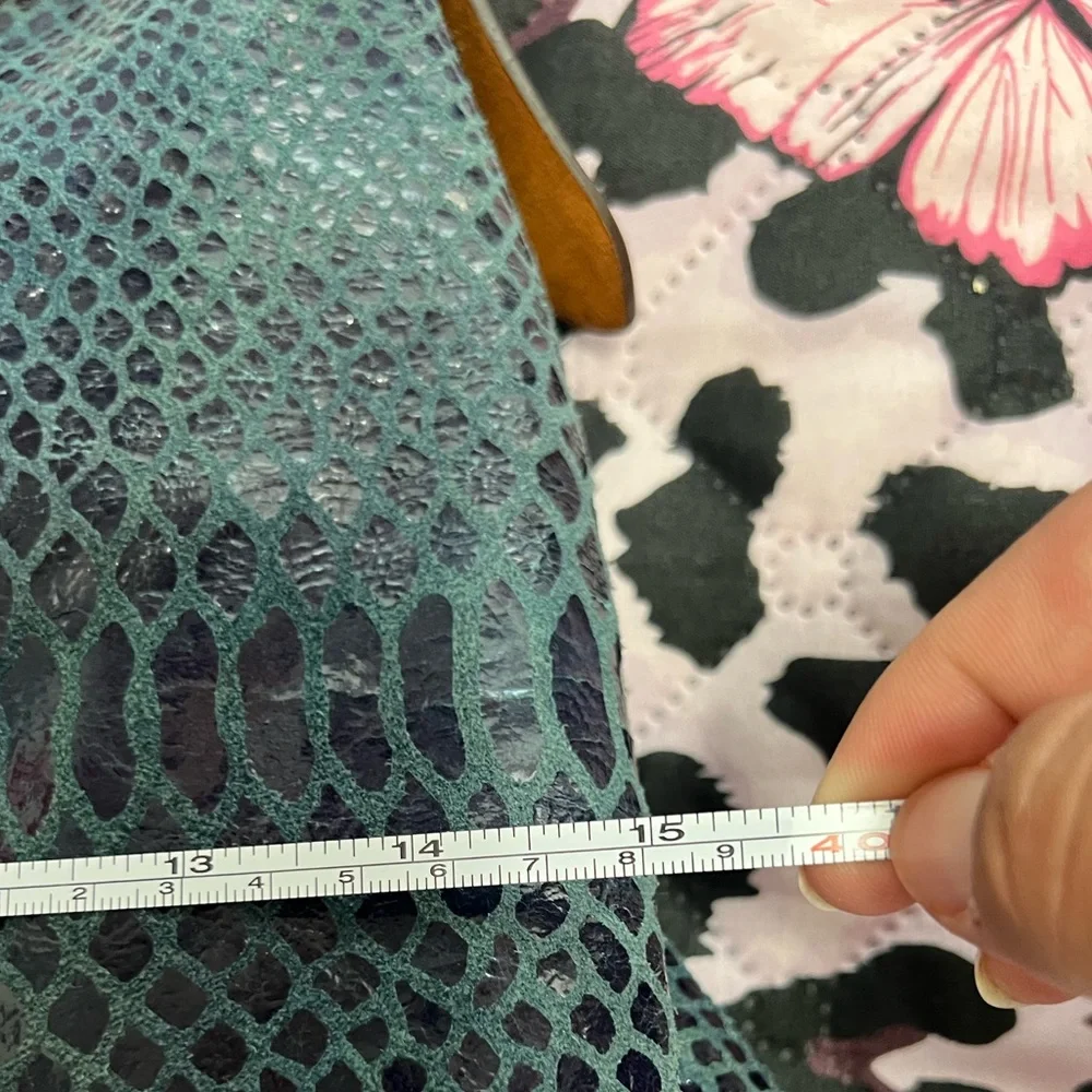 Dooney & Bourke Erica 90s Hobo Bag Snake Embossed Navy Blue Leather Suede Purse - Picture 8 of 11